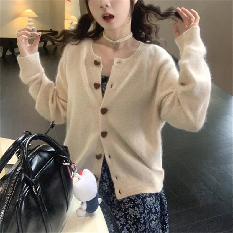 【outer】クルーネックニットカーデ　M25853