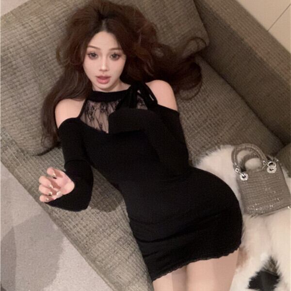 【dress】レースドッキングワンピース　M28189