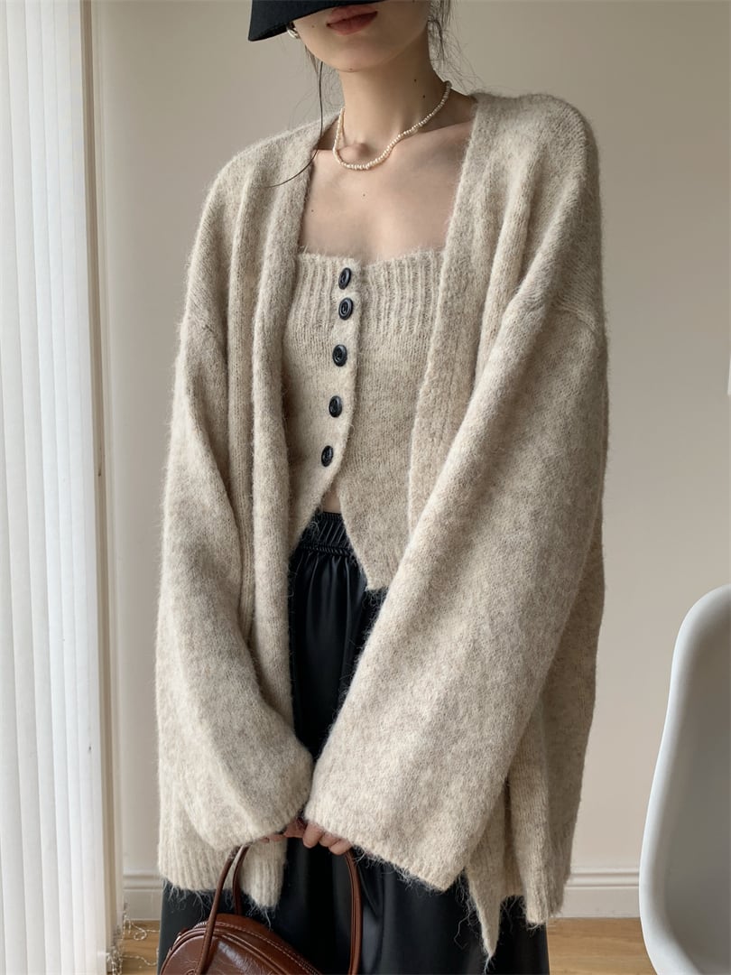 【set】ニットベアトップ×カーディガンセット　M26758