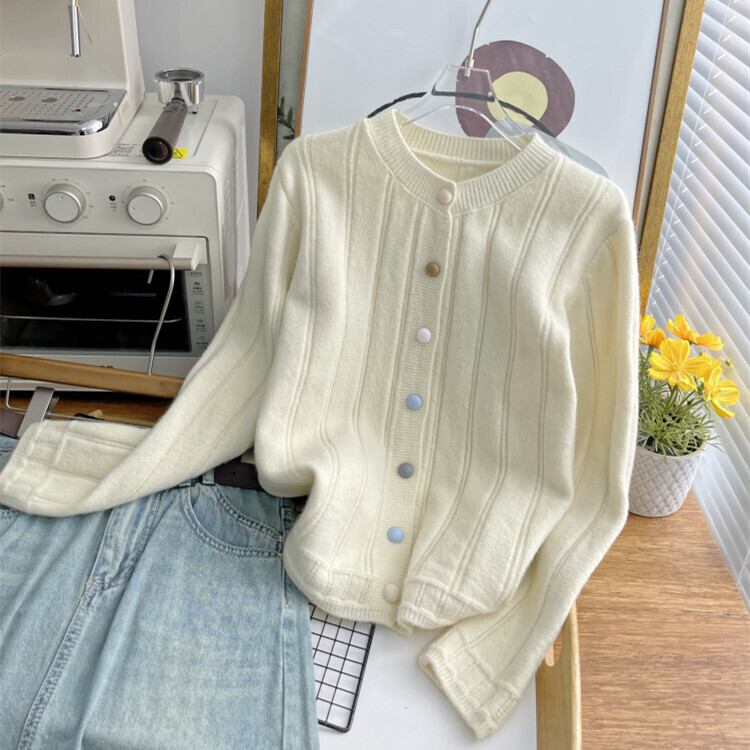 【outer】クルーネックニットカーデ　M28957