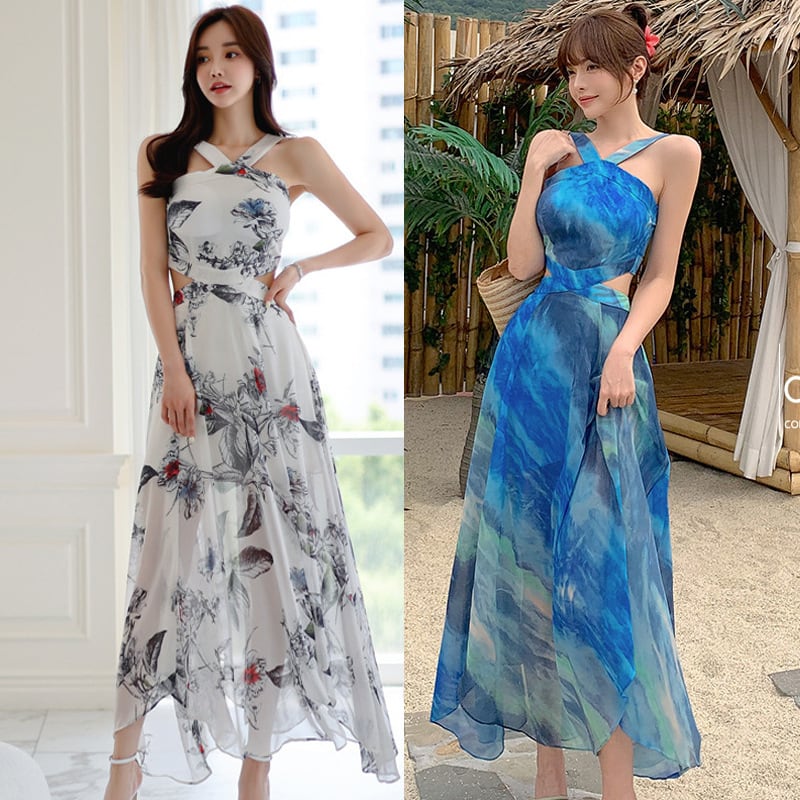 【dress】ウエストカットホルターネックワンピース　M31014