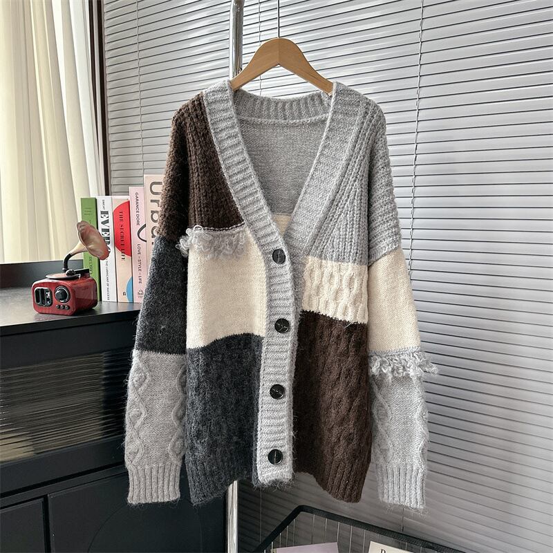 【outer】ドッキングニットカーデ　M18625