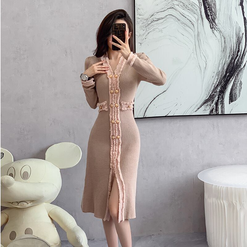 【dress】ボタンデザインワンピース　M19105