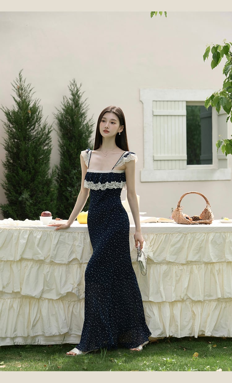 【dress】レースフリルキャミワンピース　M31661