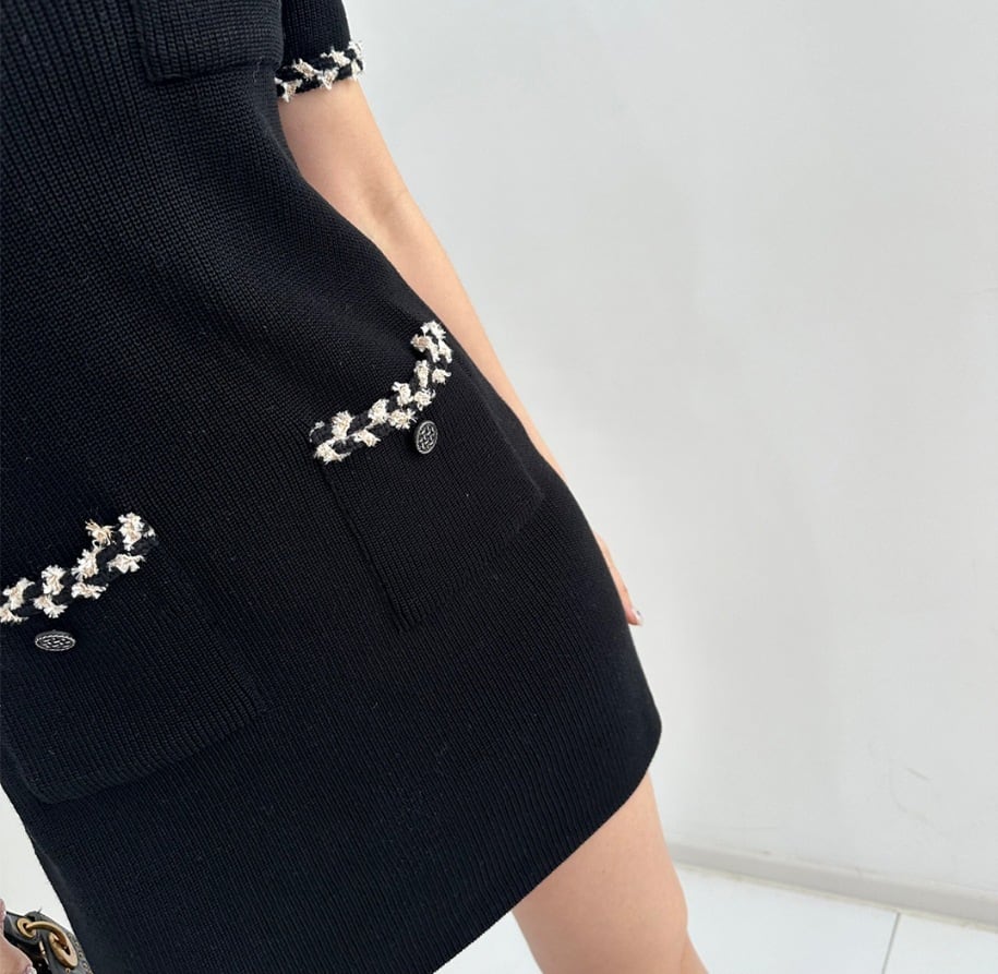 【dress】Vネックニットタイトワンピース G21158