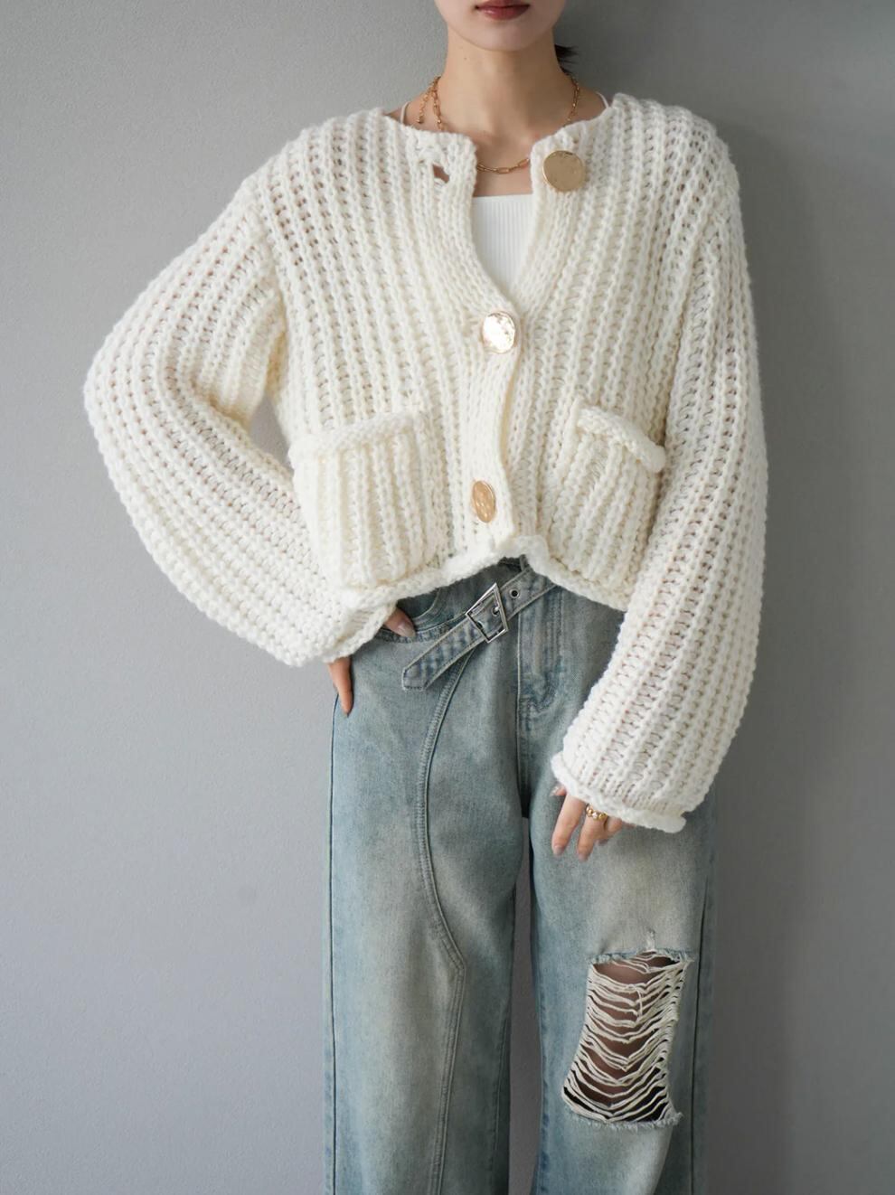 【outer】ニットカーデ　M27613