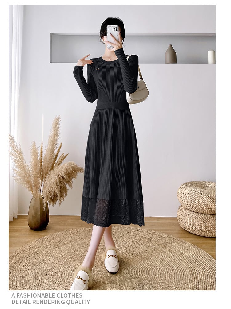 【dress】ドッキングニットワンピース　M27924
