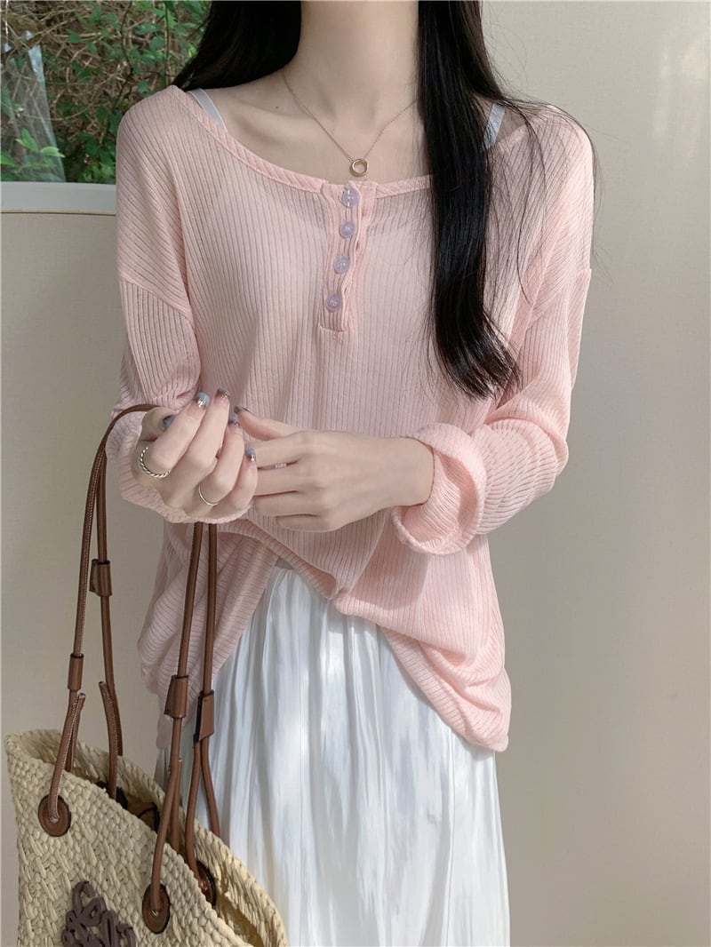 【tops】長袖紫外線対策Tシャツ　M24899