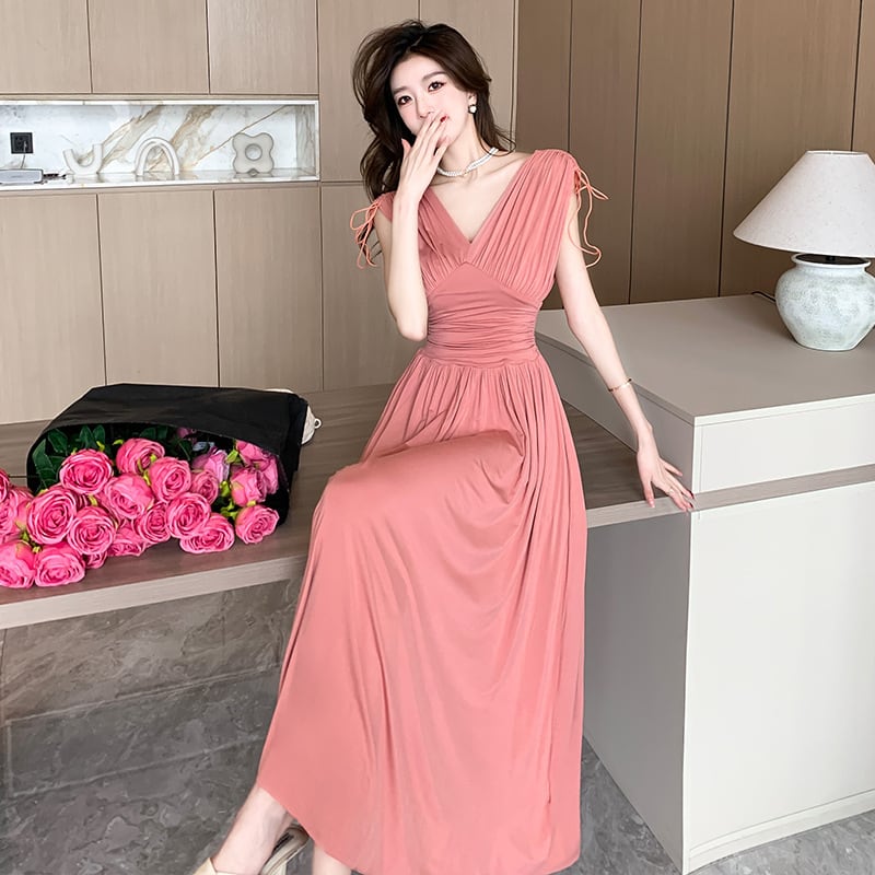 【dress】Vネックワンピース　M24966
