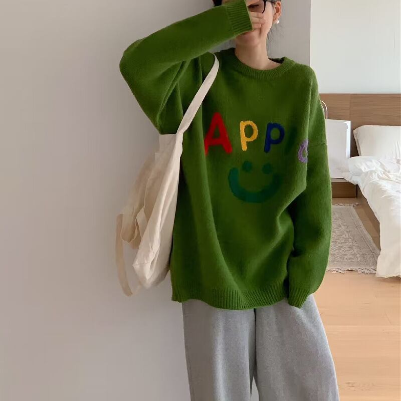 【tops】クルーネックニットセーター　M19118