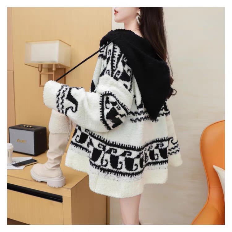 【outer】ジャカードニットカーデ　M28846