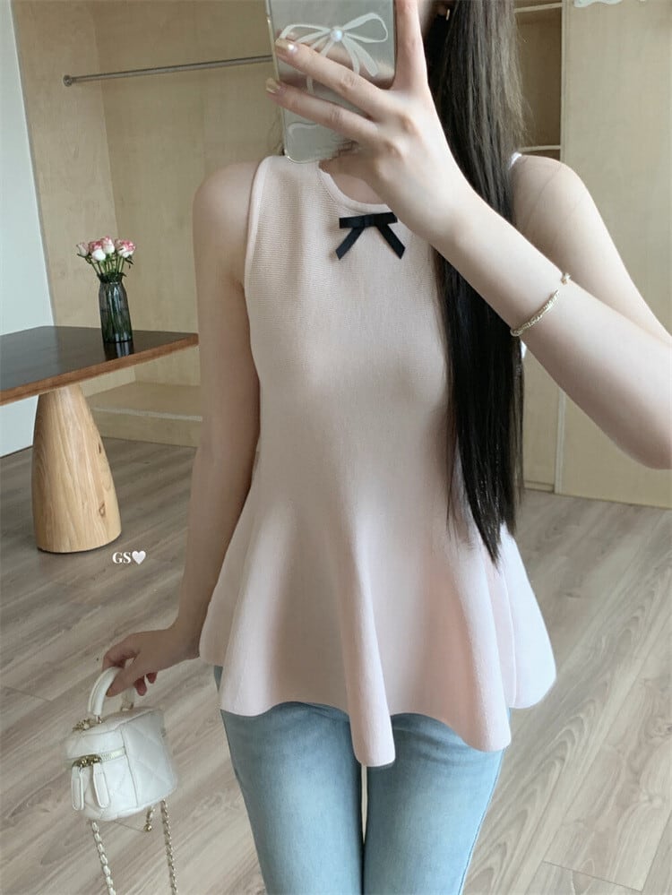 【tops】ノースリーブニットトップス　M30255