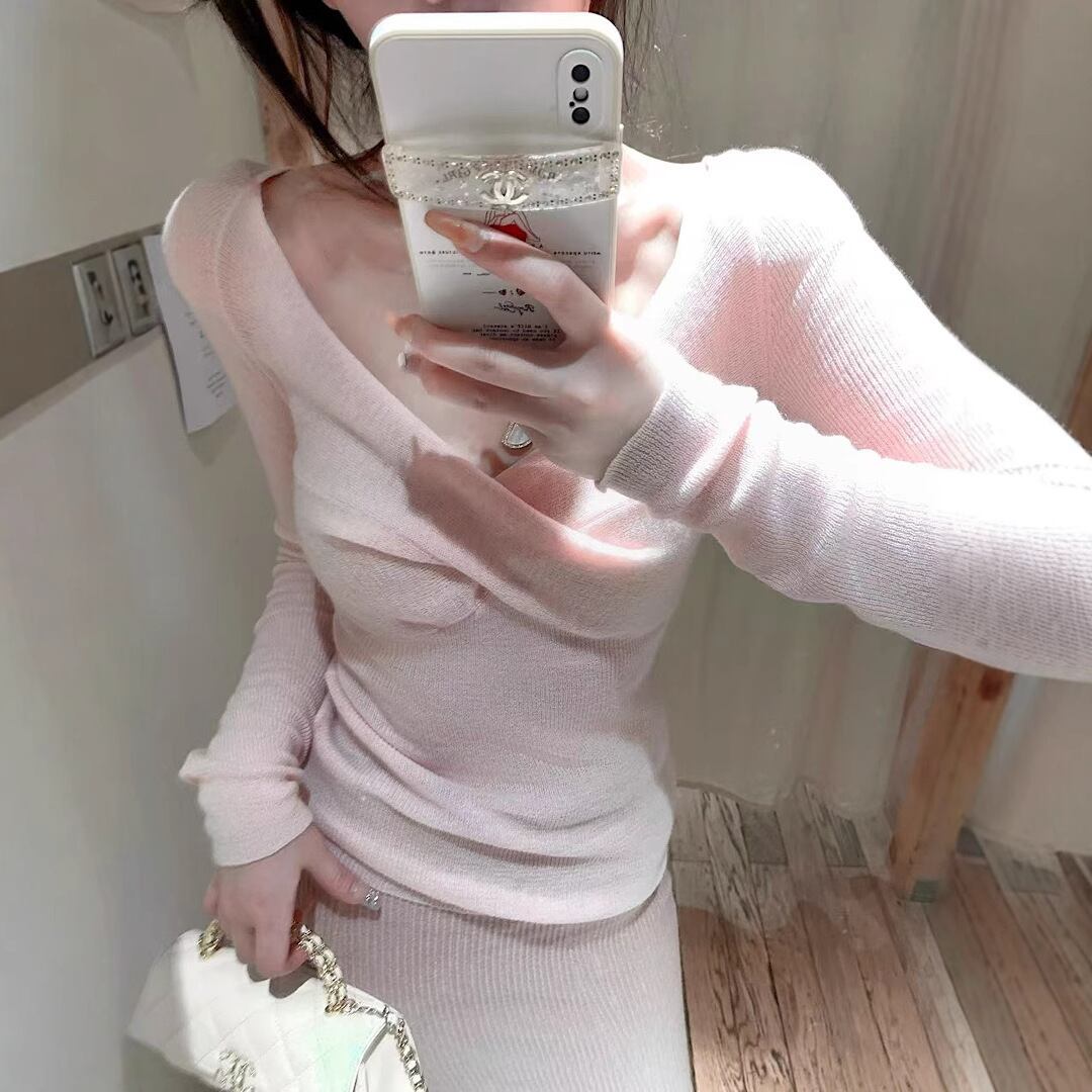 【tops】クロスニットトップス　M28099