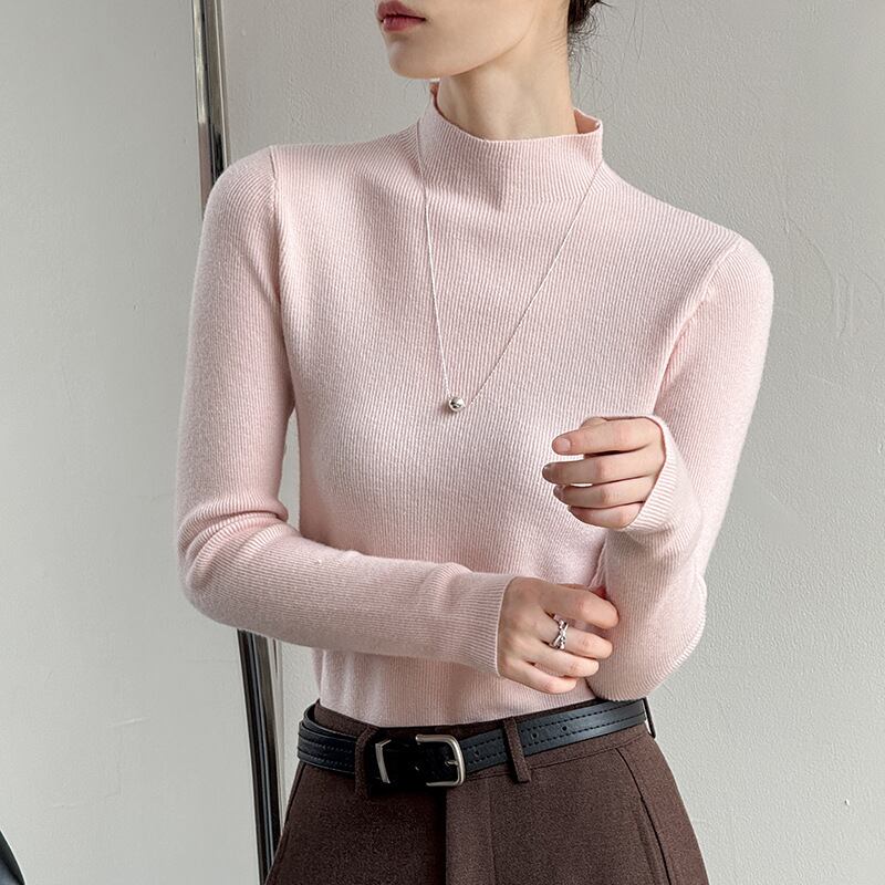 【tops】ハイネックニットトップス Q6970