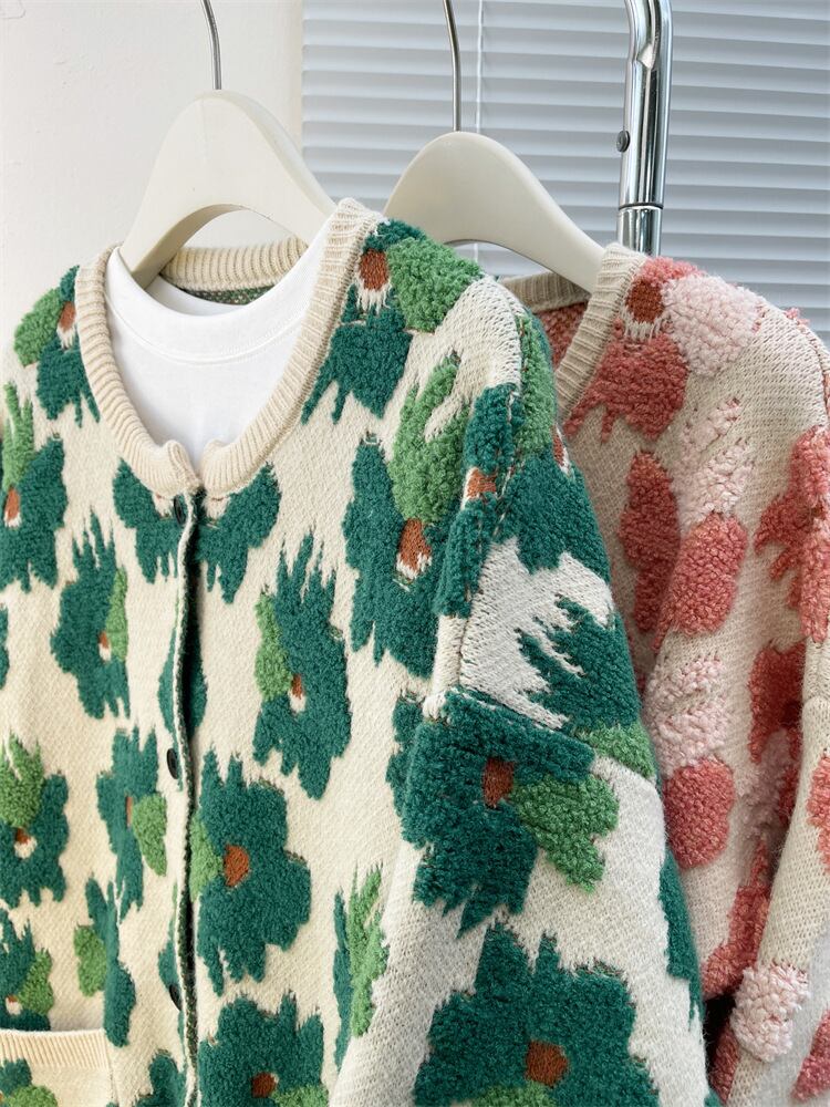 【outer】ジャカードニットカーデ　M28924