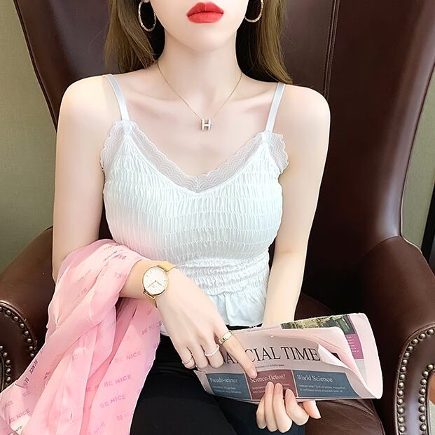 【tops】韓国ファッションおしゃれ可愛いカップ付きインナー楽盛りブラキャミF0192