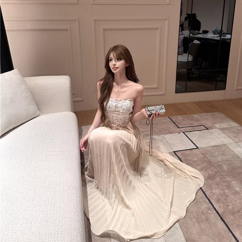 【dress】レースドッキングドレス Q7906