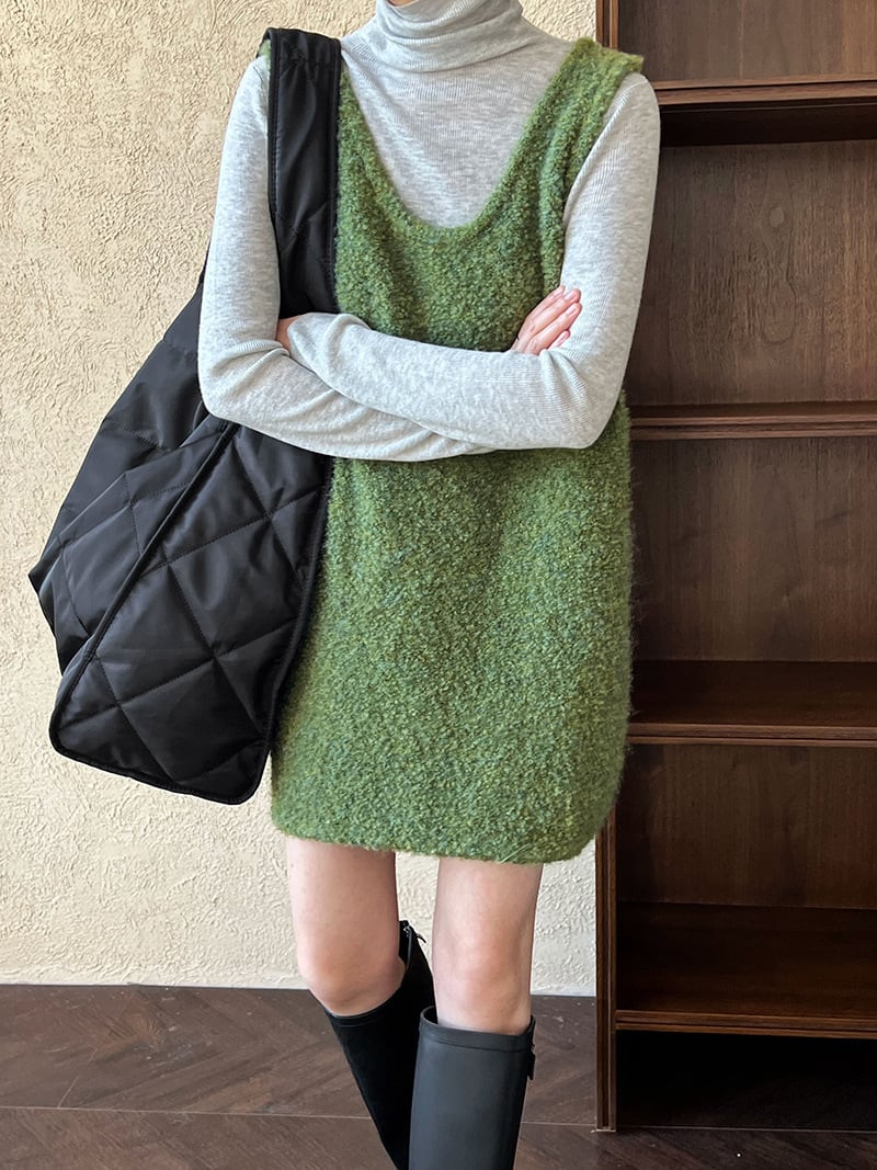 【dress】ノースリーブボアワンピース　N2888
