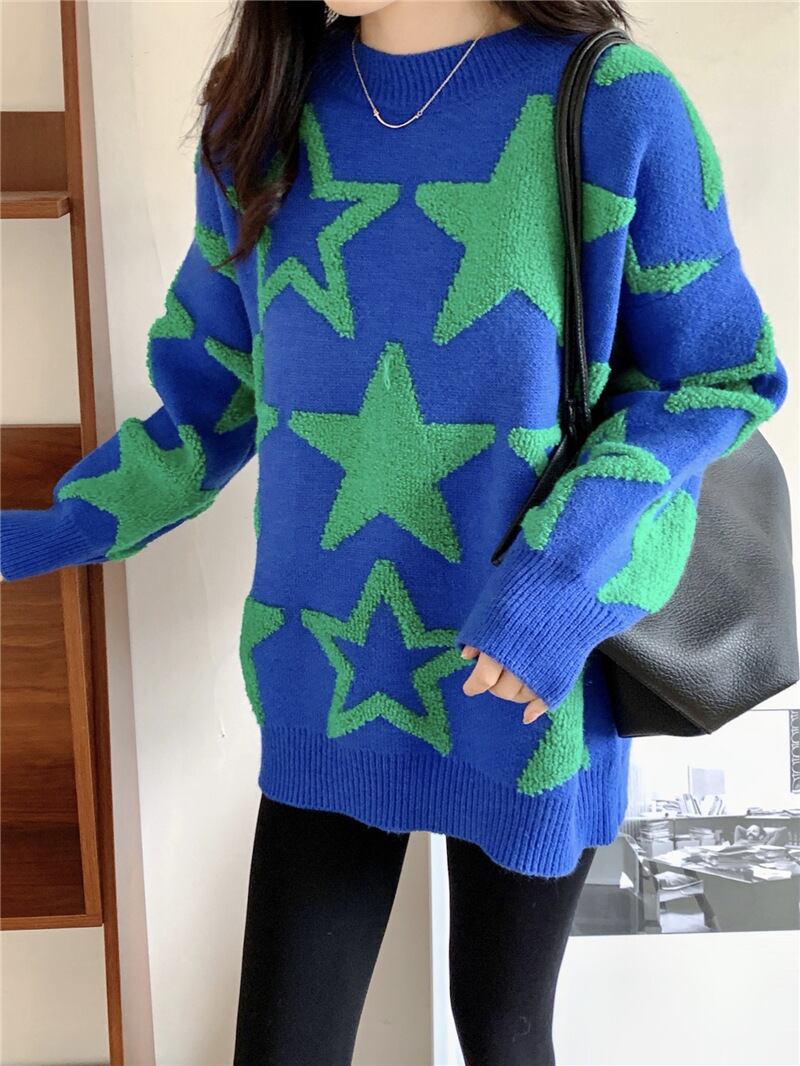 【tops】クルーネックニットセーター　M18395