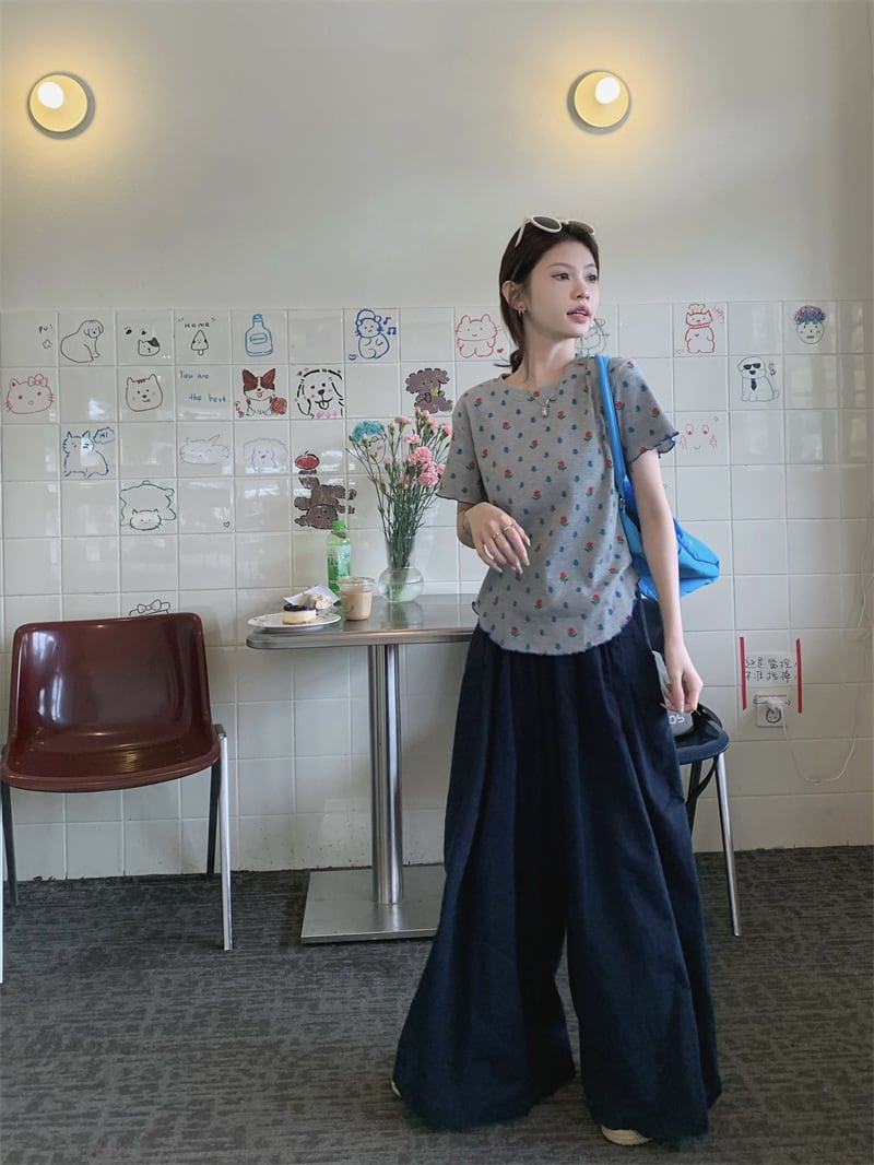【set】Tシャツ×ワイドパンツセット　M24788
