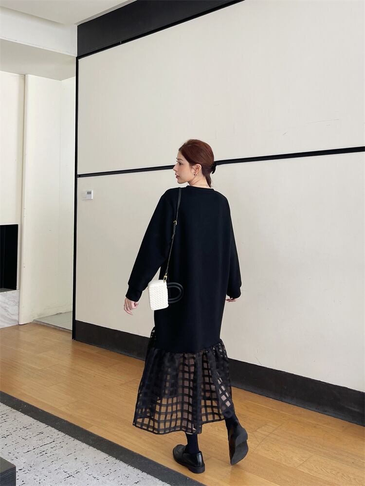 【dress】ビジュードッキングカジュアルワンピース　M28929