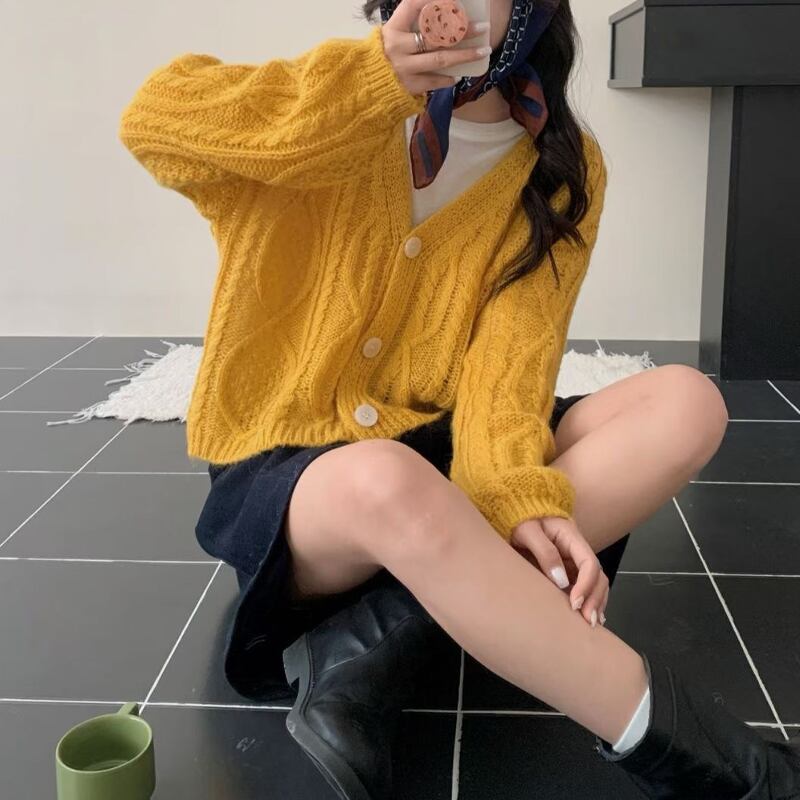 【outer】5色展開ニットカーディガン Q8157