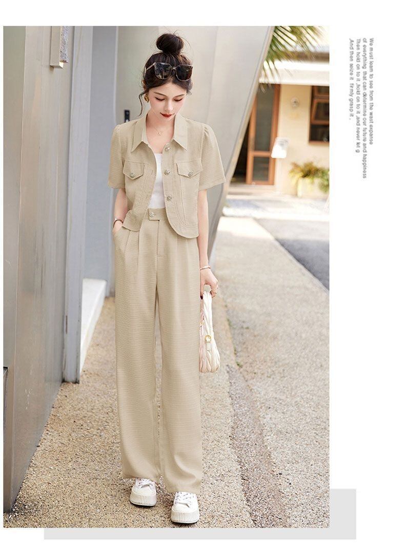 【set】ツイードスーツトップス+ガウチョパンツ２点セットG21529