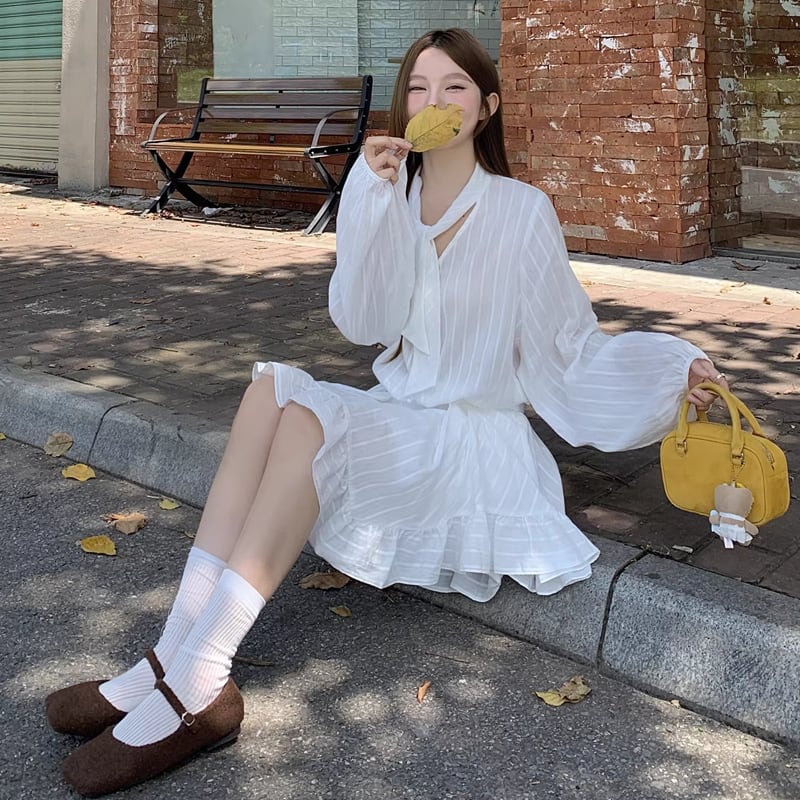 【dress】イレヘムフレアワンピース Q8095