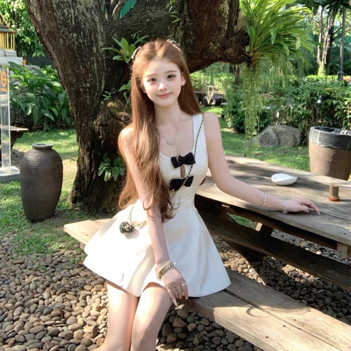 【dress】リボンミニワンピース　N3547