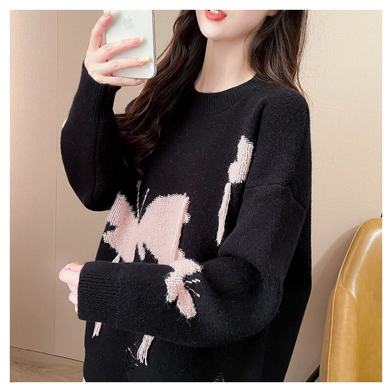 【tops】ジャカードニットセーター　M29170