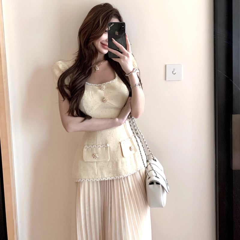 【dress】チュールドッキングワンピース Q8275