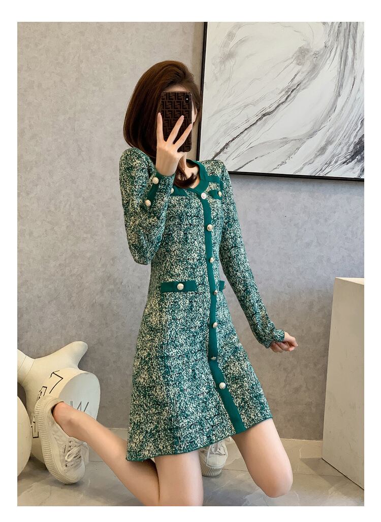 【dress】ニットワンピース着瘦せ人気デザイン　M17667