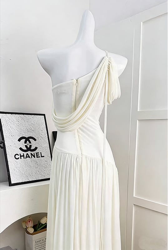 【dress】2wayノースリーブロングギャザーワンピース Q8402