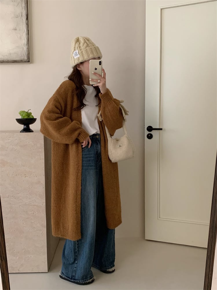 【outer】ロング丈ニットカーデ　M25967