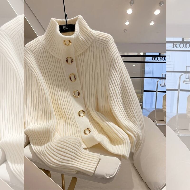 【outer】ハイネックニットカーデ　M29028