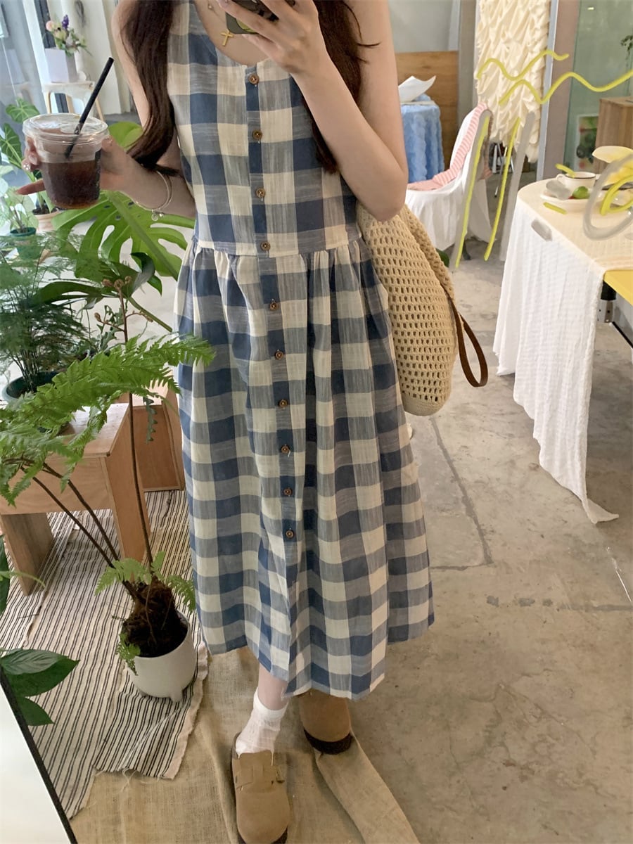 【dress】チェック柄ワンピース　M25144
