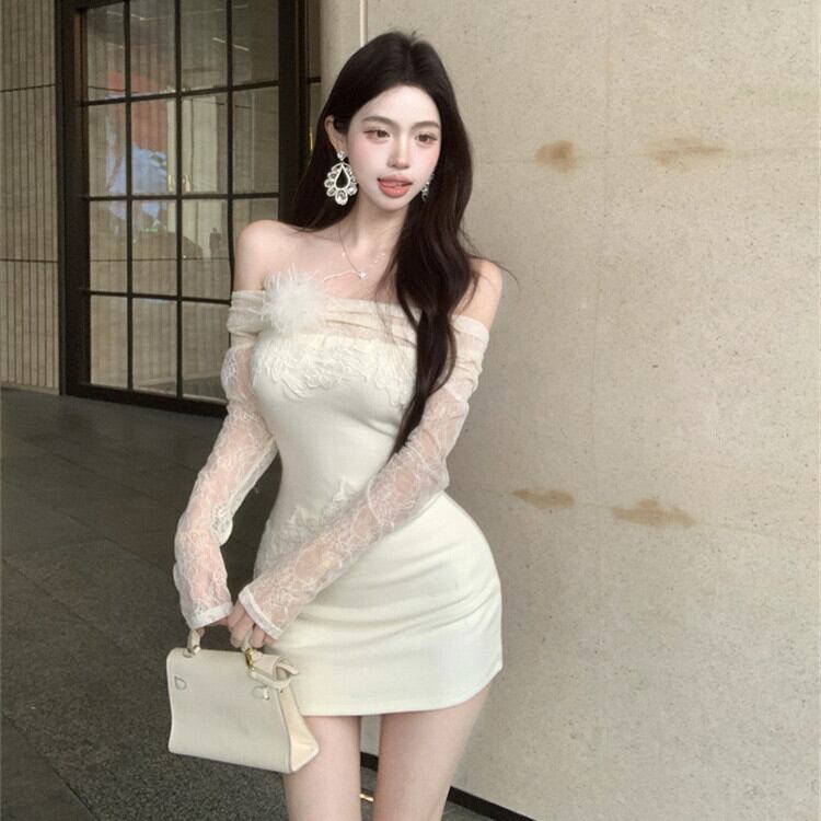 【dress】レースドッキングワンピース　M29343