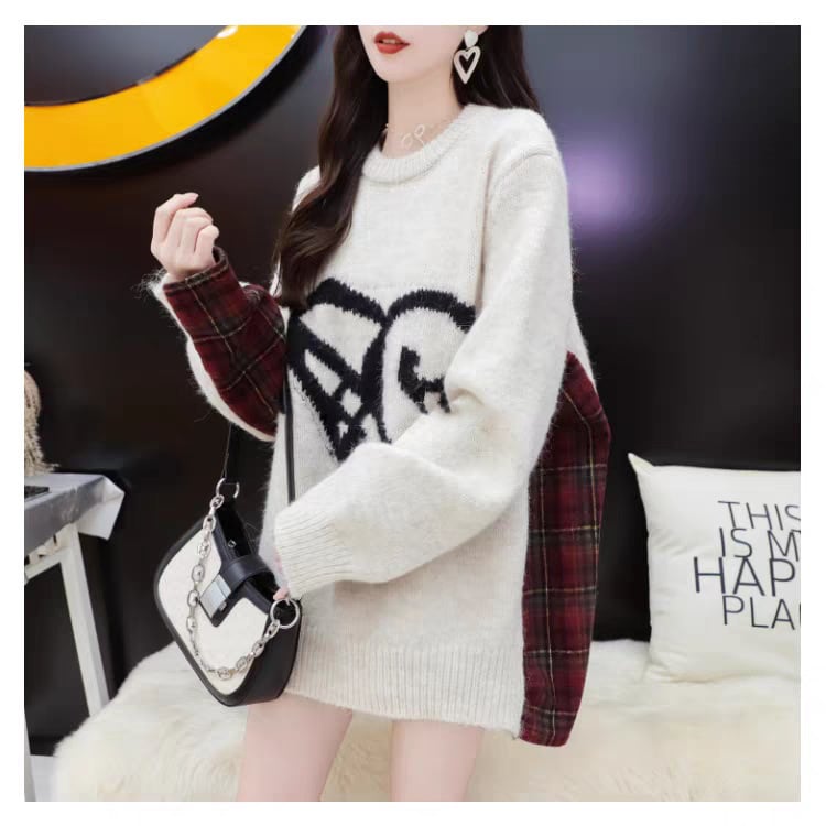 【tops】切り替えニットセーター　M27617