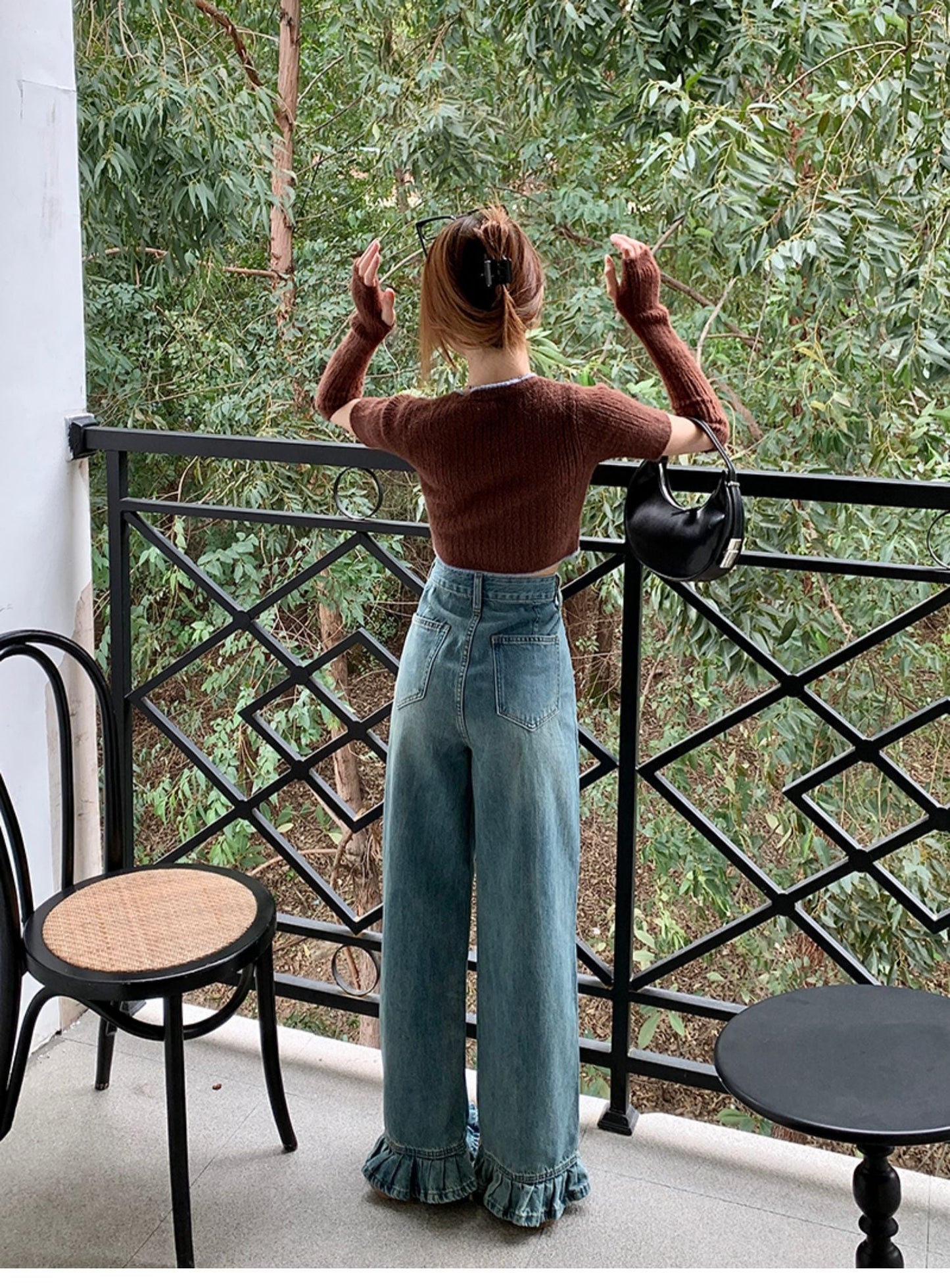 【bottoms】デニムガウチョパンツG20345