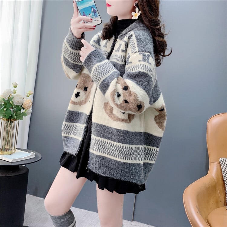 【outer】カートゥーンニットカーデ　M27783