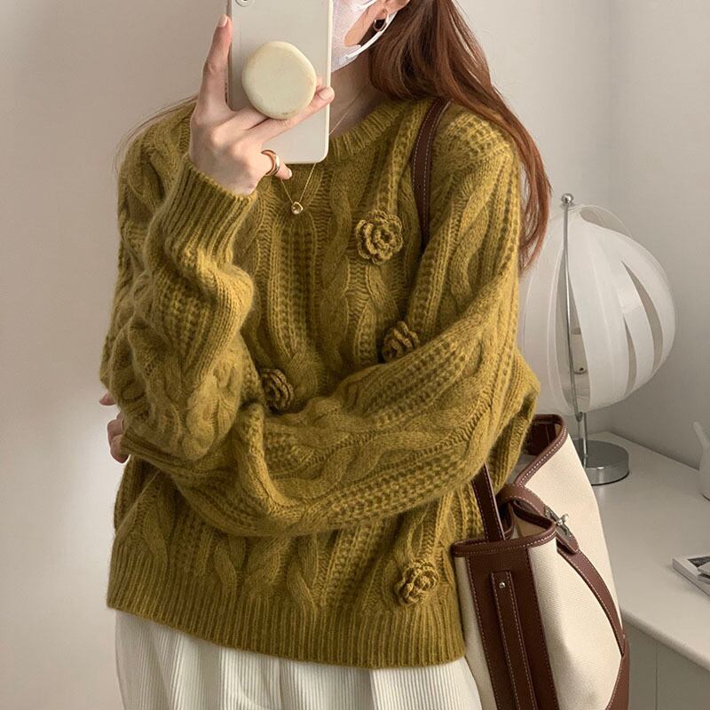 【tops】クルーネックニットセーター　M19144