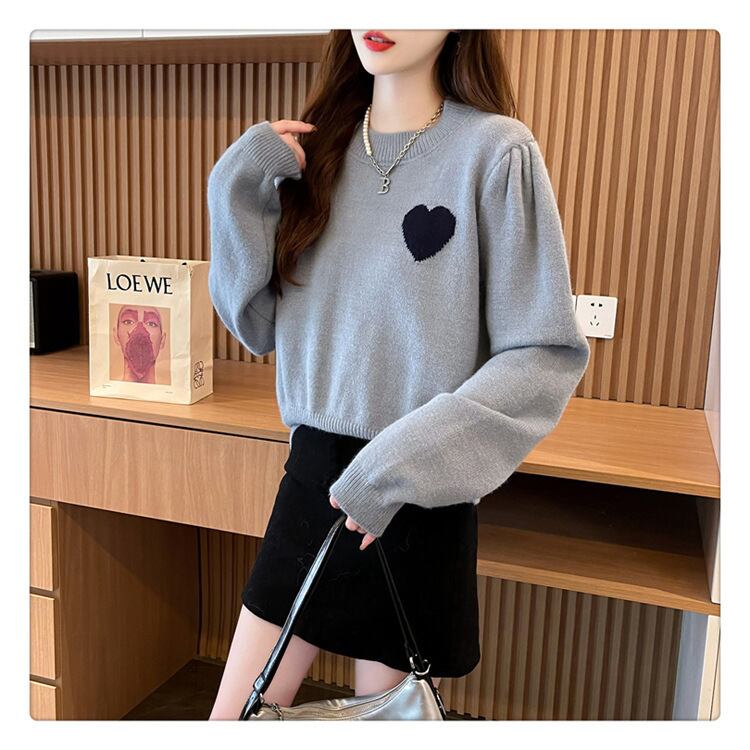 【tops】クルーネックニットセーター　M18596