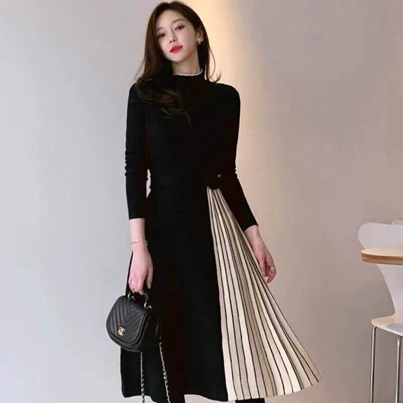 【dress】ドッキングニットワンピース　M17898