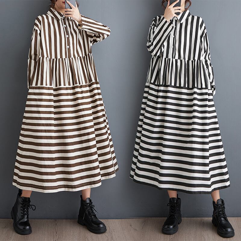 【dress】POLOネックシャツワンピース　M18947