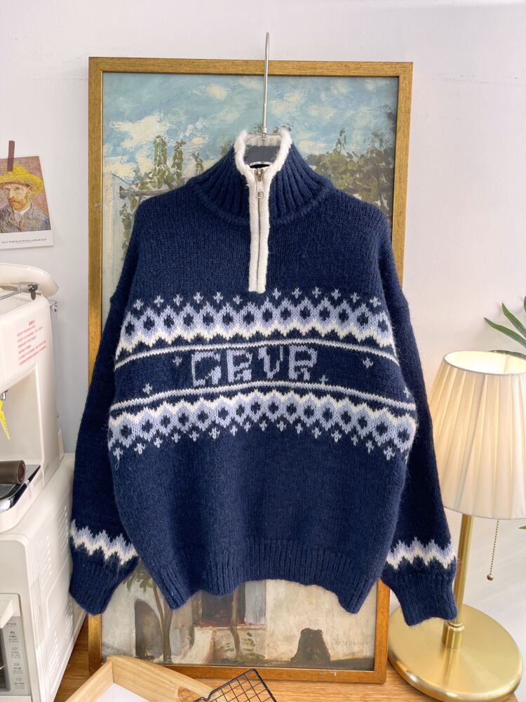 【tops】ファスナーニットセーター　M28624