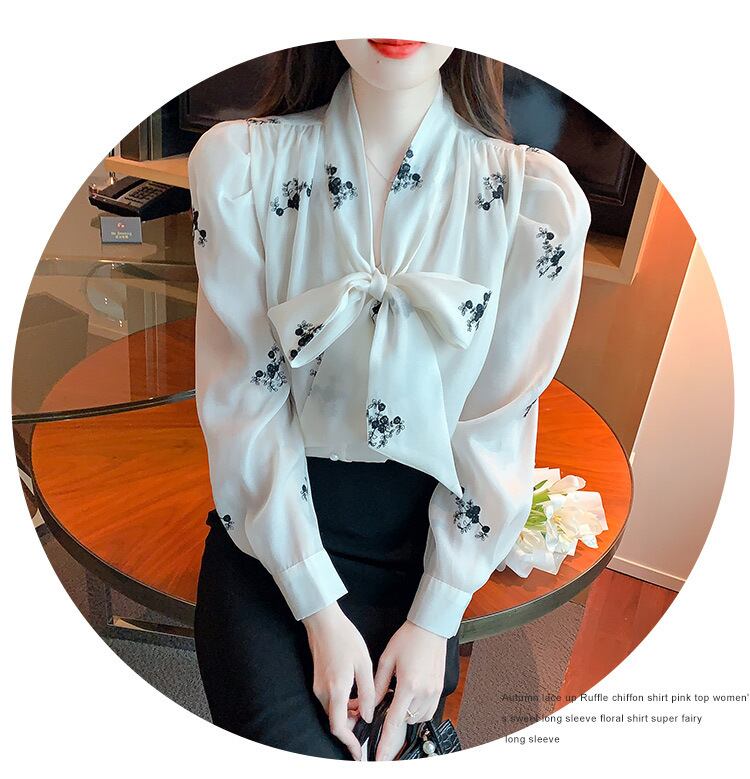 【tops】刺繍シャツトップス　M18478