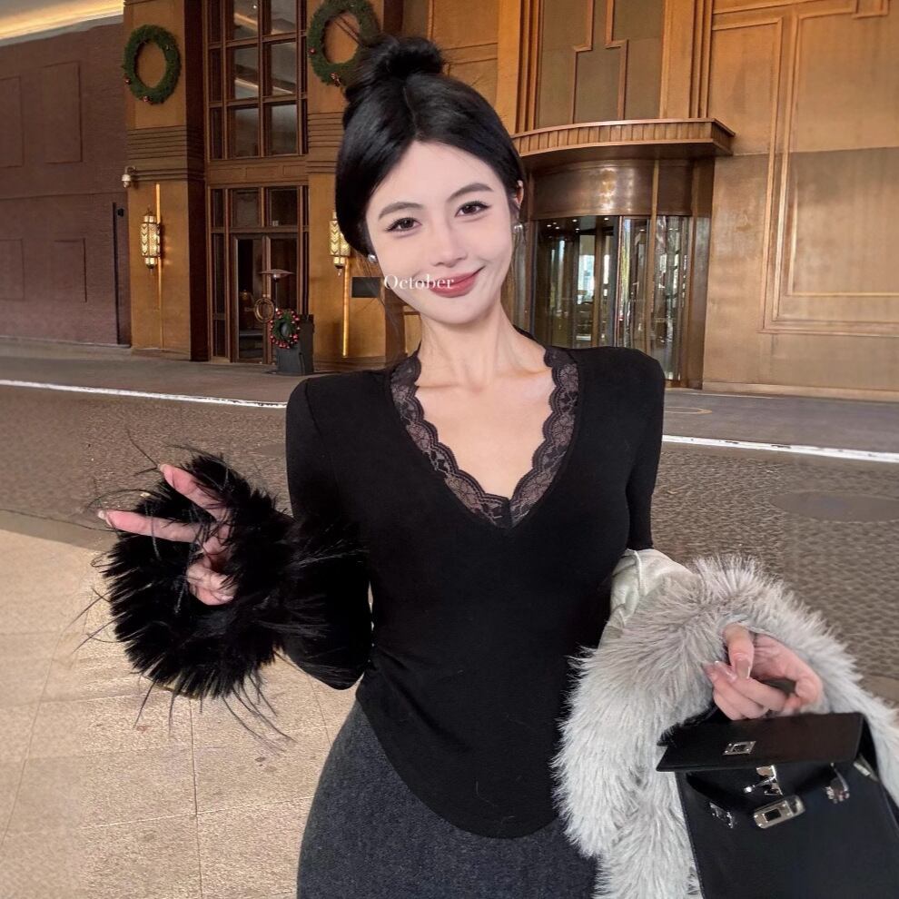【tops】レースドッキングトップス　M28145