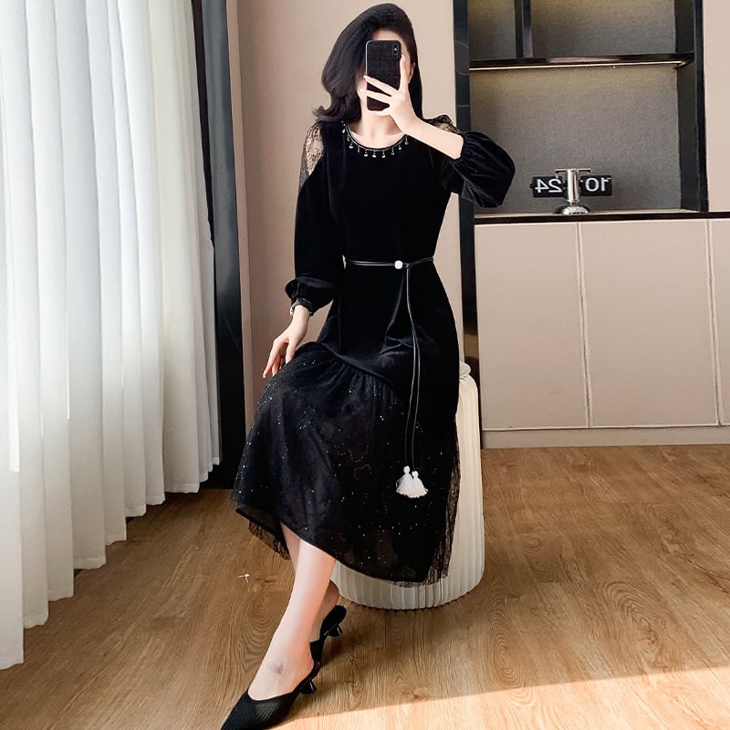 【dress】チュールドッキングワンピース　M27510