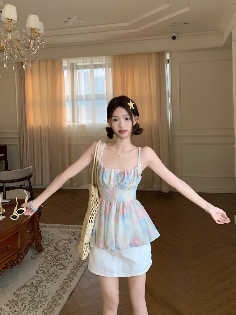 【tops】プリントキャミソール　M30569