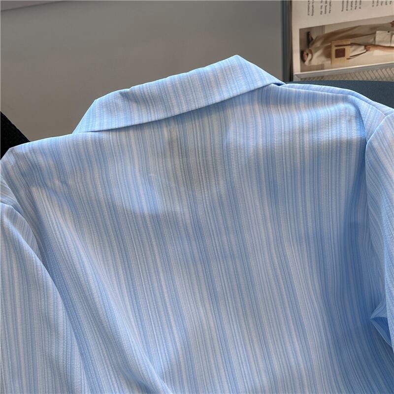 【tops】ストライプ柄薄手ブラウスG20658